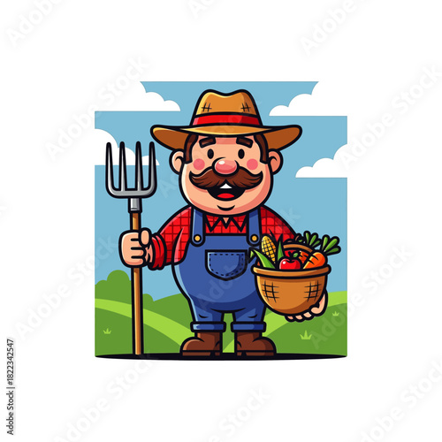 Farmer icon flat vector design.