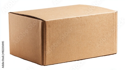 Brown cardboard box for mailing, isolated on white