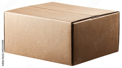 Brown cardboard box for mailing, isolated on white