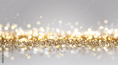 Golden Glitter Bokeh Lights Background