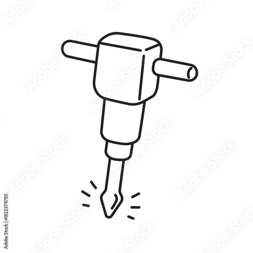 jackhammer line art illustration