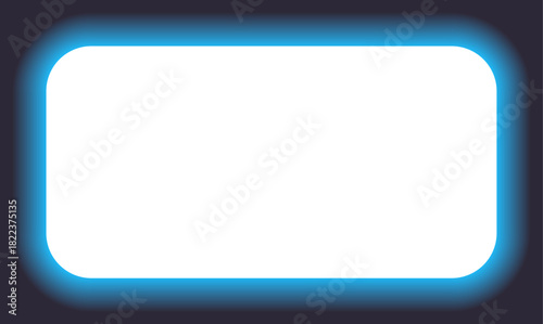 Bright neon blue halo framing a white rectangle, ideal for digital designs and content.