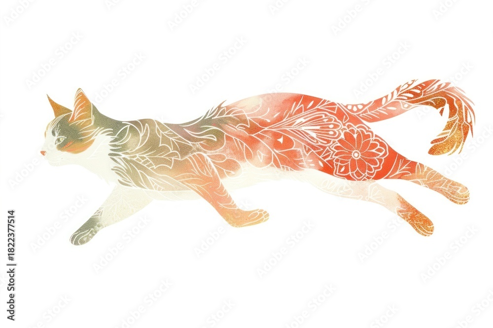 Obraz premium Cat running art animal mammal.