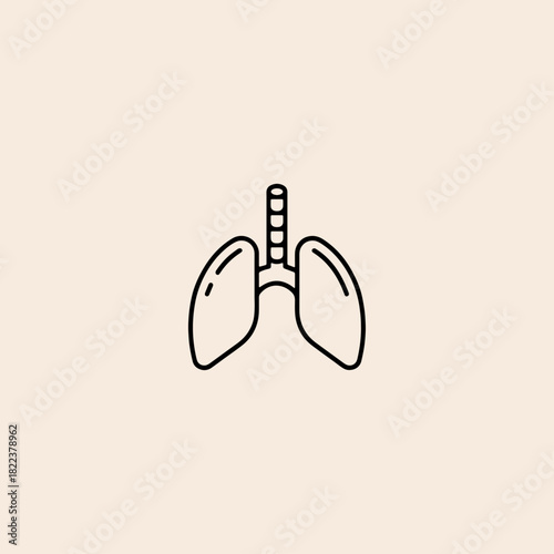Human lungs icon flat vector design.