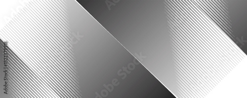 Diagonal striped illustration. Repeated black lines on white background. Surface pattern design with linear ornament. Disco lights motif. Stripes wallpaper. Digital paper for web designing. Vector art