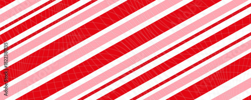 Candy cane Christmas background, peppermint diagonal stripes print seamless pattern