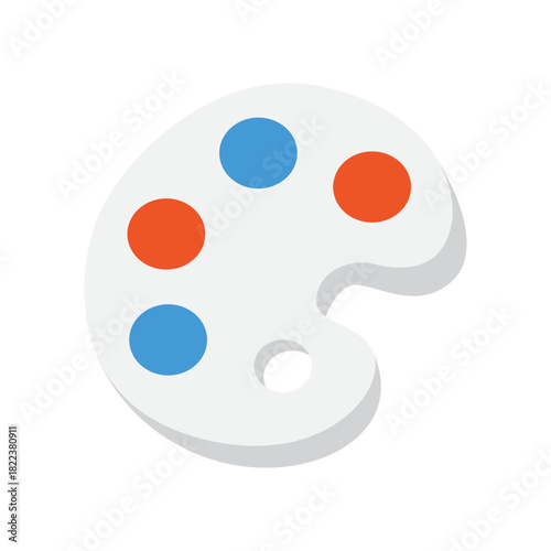 Palette with orange and blue paint colors. Suitable for art supplies store website, painting class promotional materials, or artist portfolio backgrounds