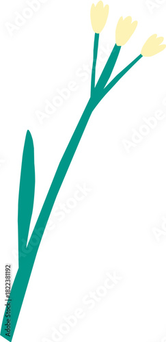 cute hand drawn cartoon flower for spring decoration