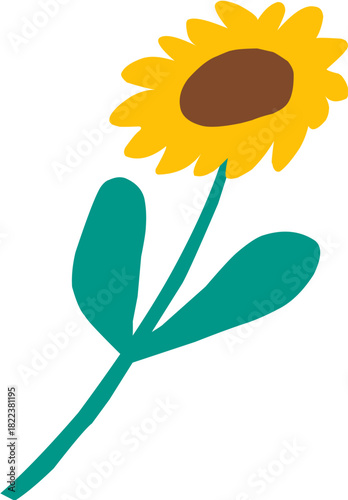 cute hand drawn cartoon flower for spring decoration