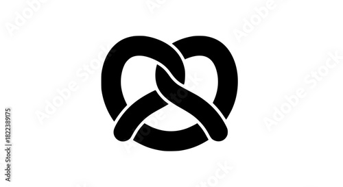 Twisted pretzel snack black white icon