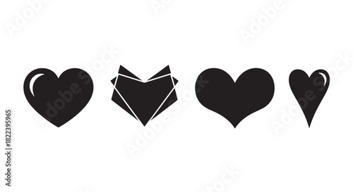 Heart Vector Collection Love Symbol Design Shapes Graphic Icon Romantic Element Passion Feeling Emotion Valentine Decoration Sign Art