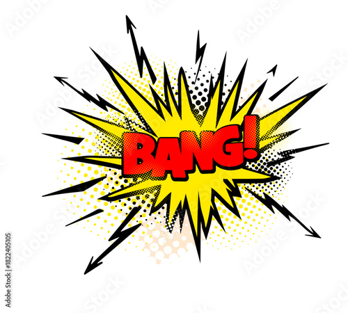 Bang Text comic. hand drawing. Not AI, Vector illustration.