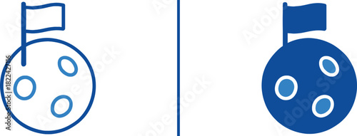 Moon landing: A symbolic representation of humankind's audacious ambition, showcasing a flag planted triumphantly on the lunar surface, a testament to exploration and progress. 