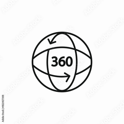 360 rotate icon sign vector