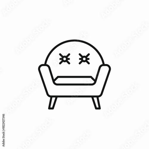 armchair seat icon sign vector