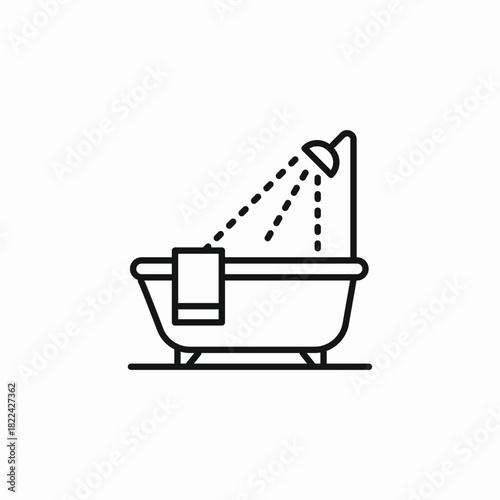 bathroom bathtube icon sign vector