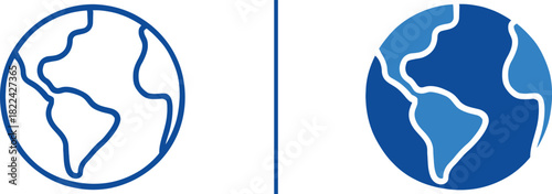 Global Perspective: A pair of interconnected globes symbolizes the vastness of our planet and the interconnections of our world. A minimalist design approach.