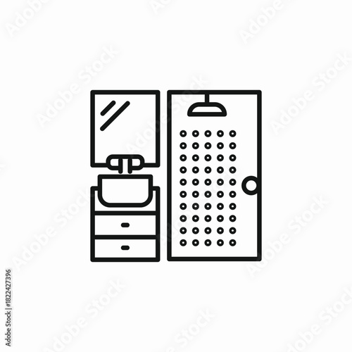 bathroom shower icon sign vector