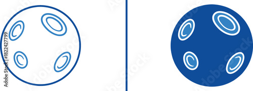 Planetary Spheres: Abstract planetary illustration, the image displays two spherical celestial bodies with spiral patterns, evoking a sense of cosmic curiosity and exploration.