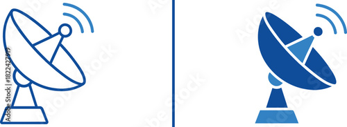 Signal's Reflection:  The image offers a clean, graphic depiction of a satellite dish, communicating data waves in a stylized presentation.