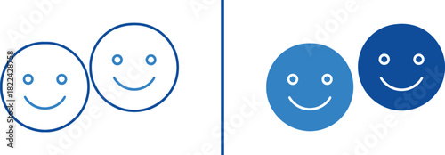 Joyful Smile Icons: A vibrant graphic featuring two cheerful smile face icons side-by-side. The image conveys positivity, happiness, and lightheartedness.