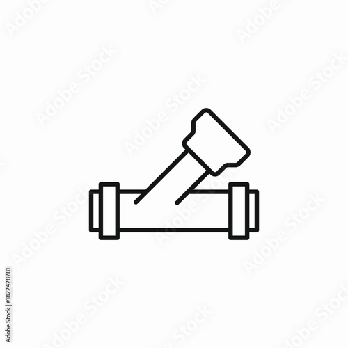 turn shape water pipe icon sign vector
