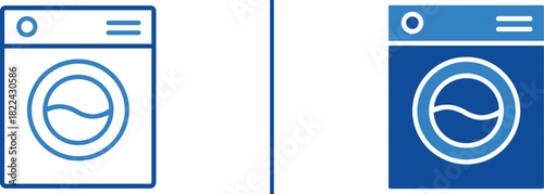 Laundry day: This graphic showcases two washing machines, each in a different style, offering a view of modern home appliance design and innovation.