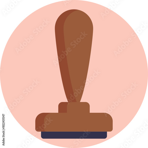 A hand-held stamp used to mark documents as approved or rejected.