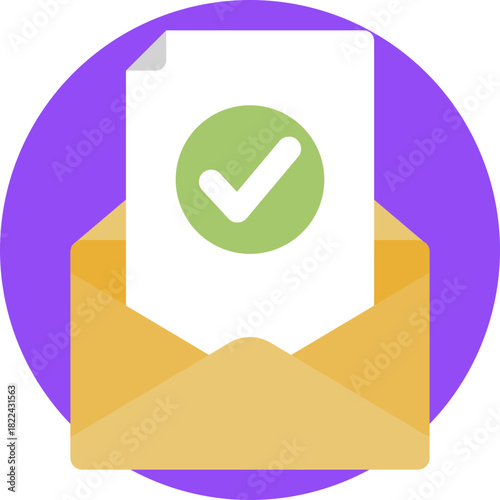 Approved letter symbolized by an envelope paired with a checkmark.