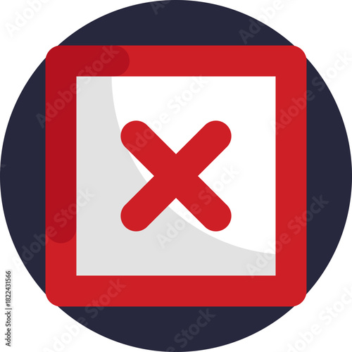 Symbol showing that a request, item, or action has been denied.
