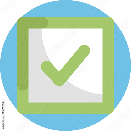 A checkmark symbol indicating approval or verification.