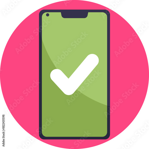 A smartphone with a checkmark indicating verification or approval.