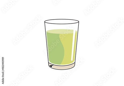 Glass of green smoothie on white background  