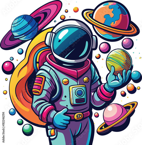 Street art style illustration of a peaceful abstract design