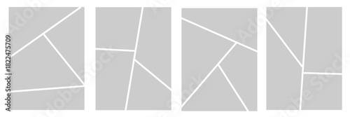 Set of comic 4 frame photo collage layout