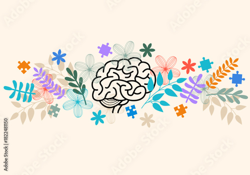 Mental Health. Abstract Mental Health And Wellness. Creative Brain. Mental health mind