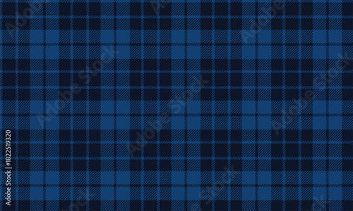 Tartan plaid seamless pattern background, blue and navy tartan plaid seamless pattern. Realistic plaid check fabric texture background for clothing design