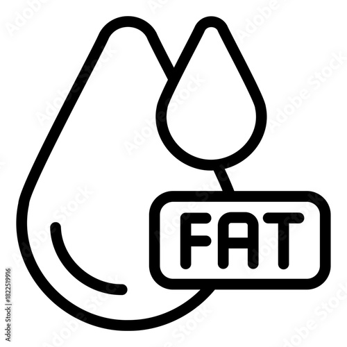fat outline icon. body mass. lipid measure. health check