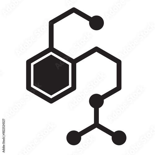 enzyme glyph icon. Catalyst. chemical structure. biology process