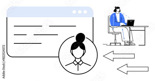Remote work concept. Remote work enhances virtual collaboration across teams. Remote work thrives with secure identification and effective communication. For HR, technology, business planning