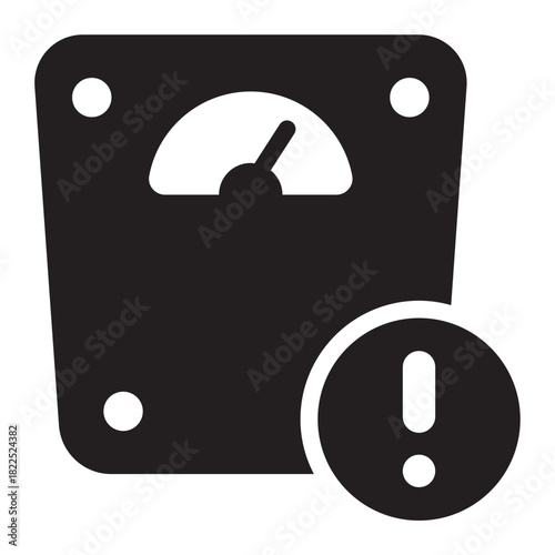 obesity glyph icon. weight issue. body alert. health concern