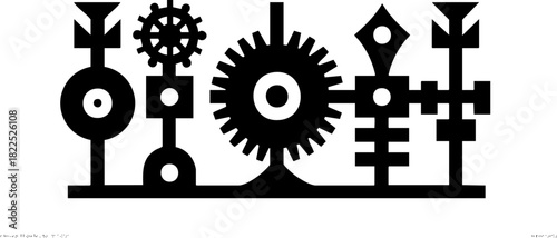 Abstract Geometric Machinery Art