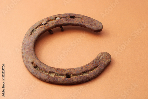 Rusty horseshoe, symbol of luck and good fortune