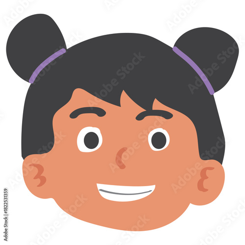 Neutral Facial Expression of a Young Girl, Unemotional and Calm