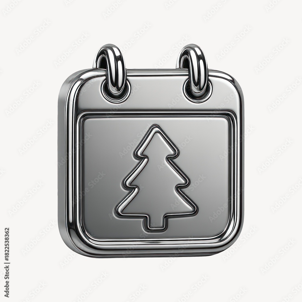 Obraz premium Metallic tree icon design.