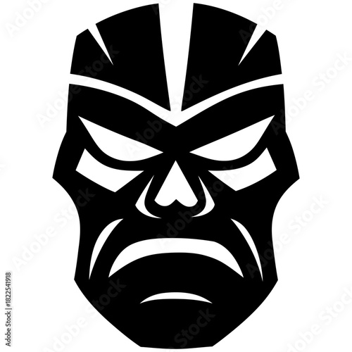 Vector Art Minimalistic Black and White Skull Totem Pole for Tattoo Emblems and Logos