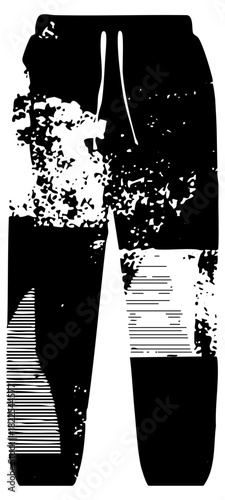 Sweatpants display texture in a minimalist fashion illustration
