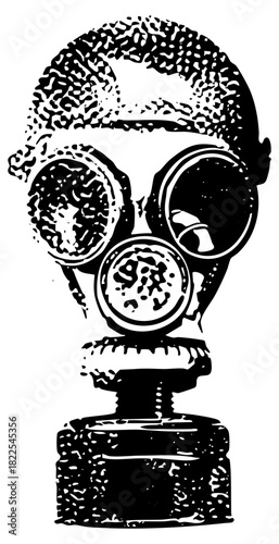 Gas mask protects against hazards in a dystopian future