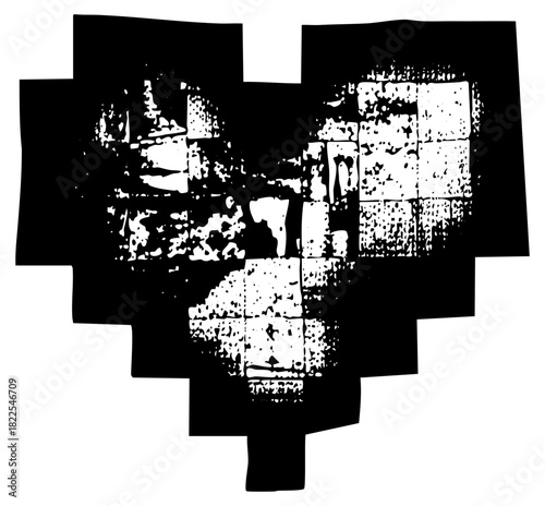 Abstract Face Reveals Texture in Pixelated Design