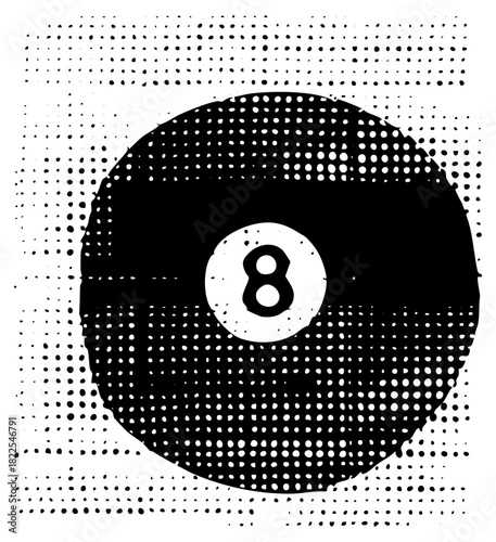 Eight Ball Predicts Future with Halftone Texture